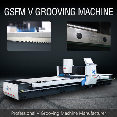 De volledig Automatische Geautomatiseerde Oplossing van Vier Opgeruimde V Groover Machine voor Deurindustrie